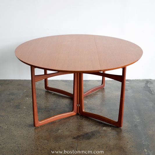 France & Son Teak Drop Leaf Dining Table Designed by Peter Hvidt & Orla Mølgaard Nielsen