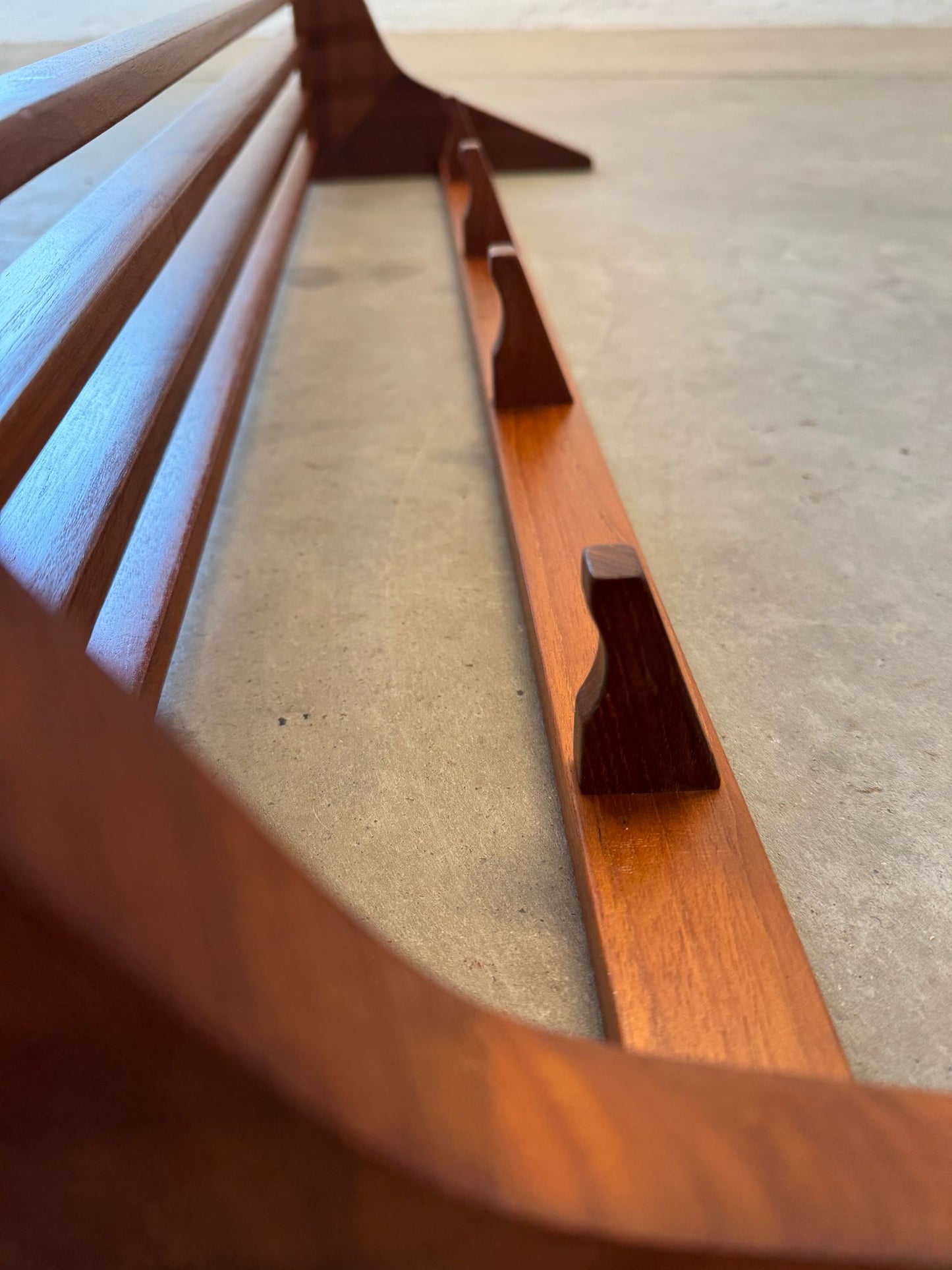 Danish Teak Wall Shelf with Coat Hooks - #A1602