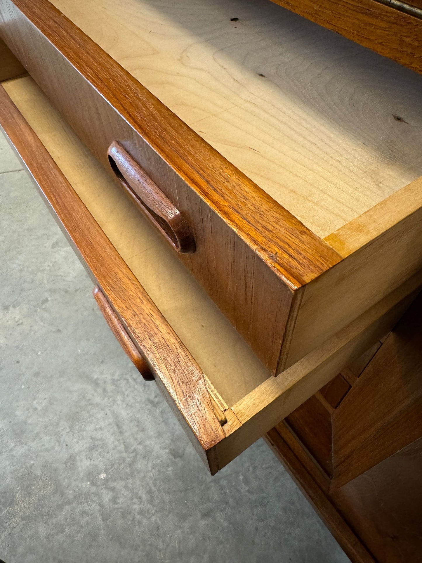 Danish Teak Tall Sideboard / Highboard with Bar Cabinet - #A1619