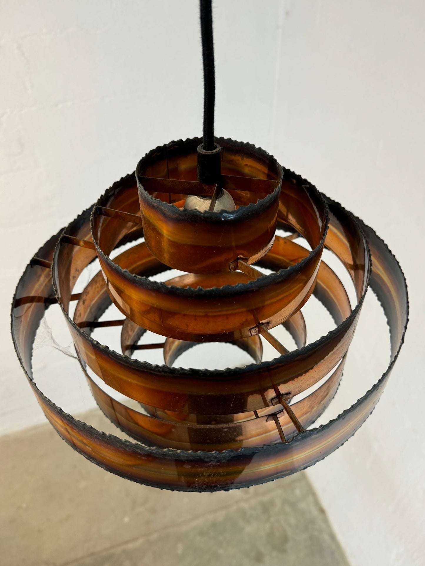 Holm-Sørensen & Pedersen Flamecut Copper Pendant Lamp Designed by Svend Aage Holm Sørensen - #A1669