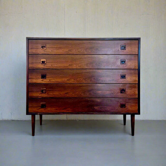 Brouer Møbelfabrik  5 Drawer Dresser in Rosewood Designed by Erik Brouer - #A1697