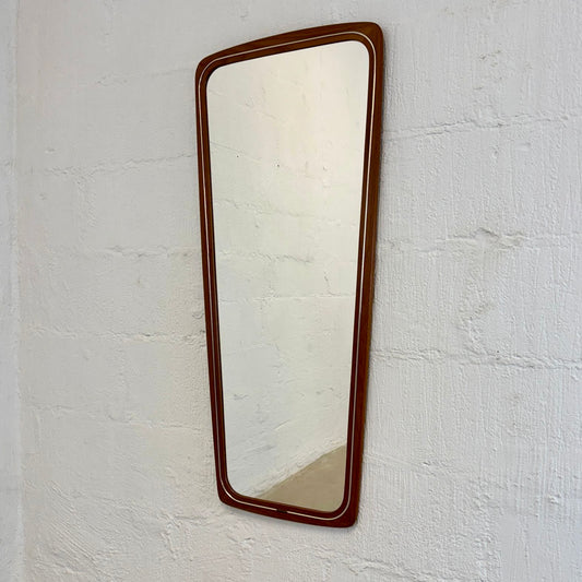 Danish Oblong Mirror  with Metal Details - #A1703