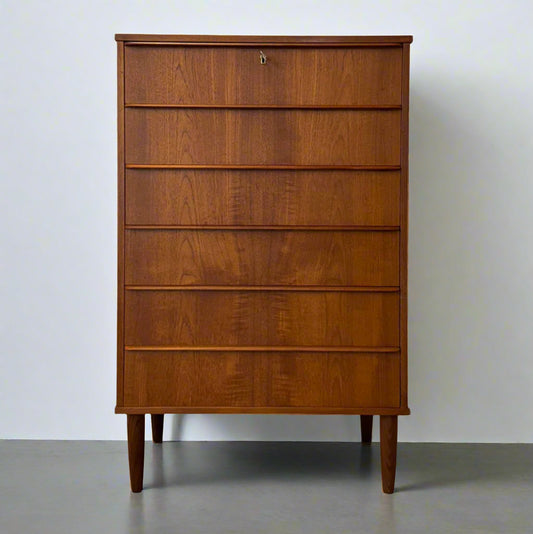 Danish Teak Six Drawer Dresser - #A1710