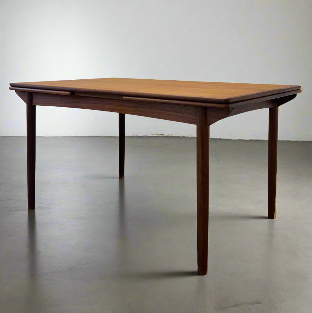 Danish Teak Draw Leaf Dining Table - #A1716