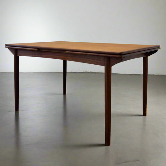 Danish Teak Draw Leaf Dining Table - #A1716