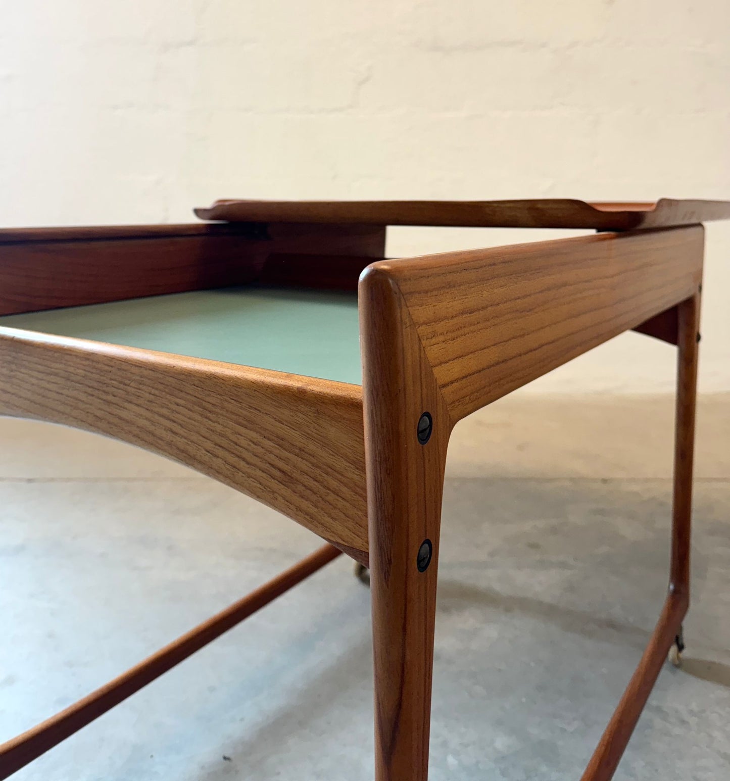 J. Ingvard Jensen Teak Rolling Bar Cart / Tea Cart - #A1749