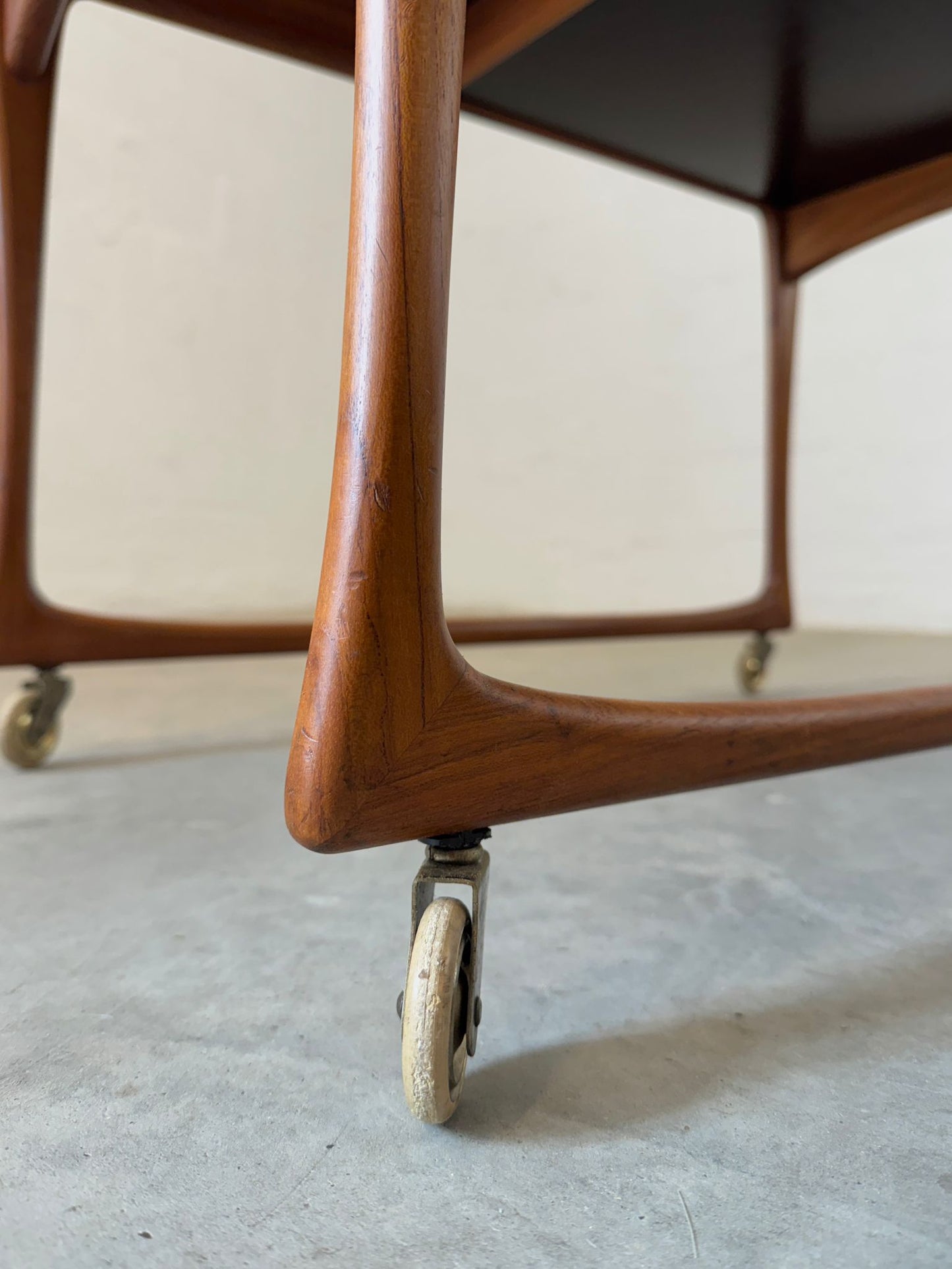 J. Ingvard Jensen Teak Rolling Bar Cart / Tea Cart - #A1749