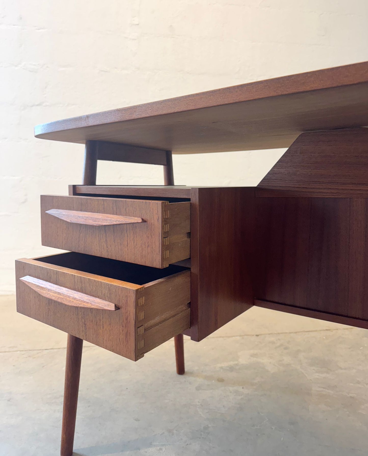 Tibergaard Teak Desk with Rear Storage Shelf Designed by Gunnar Nielsen Tibergaard - #A1750