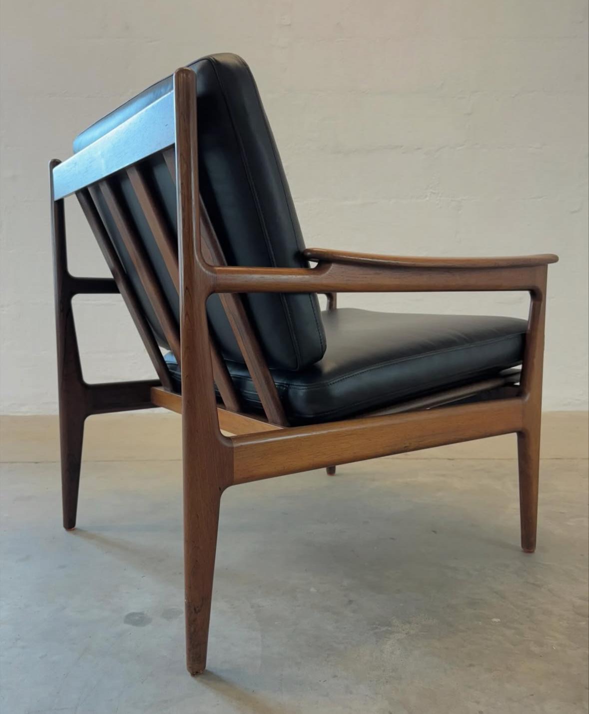 Danish Teak & Leather Armchair - #A1760