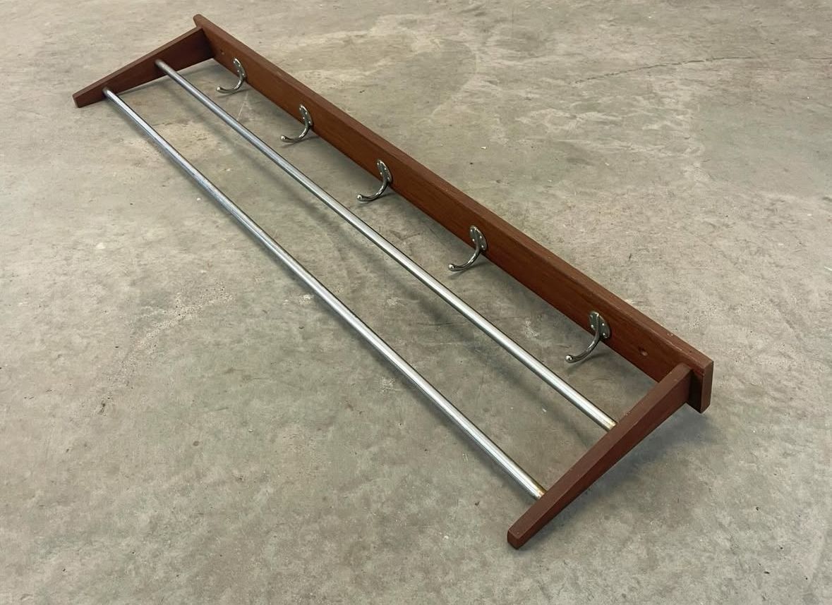 Danish Teak & Metal Coat Rack - #A1755