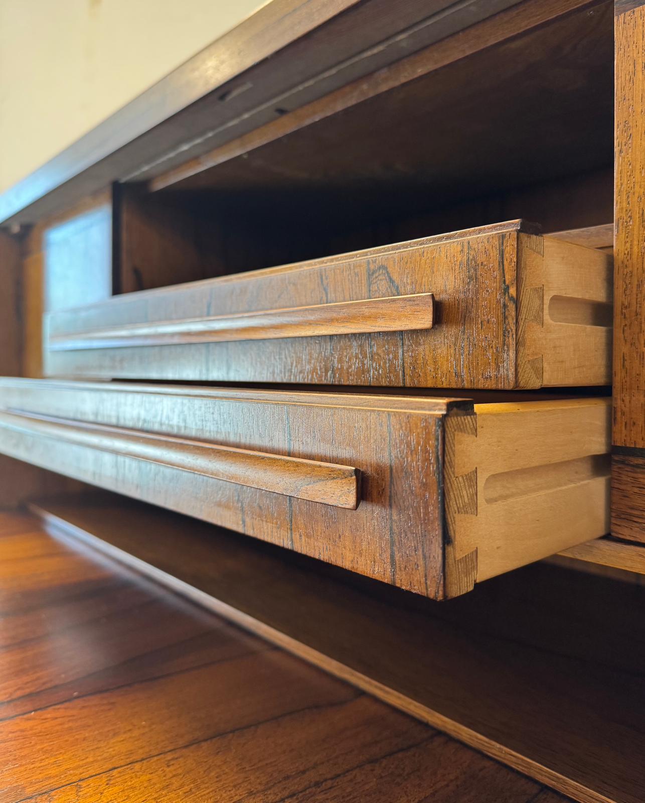 Klim Møbelfabrik Rosewood Secretary Desk with Hidden Shelf Designed by Erling Torvits -