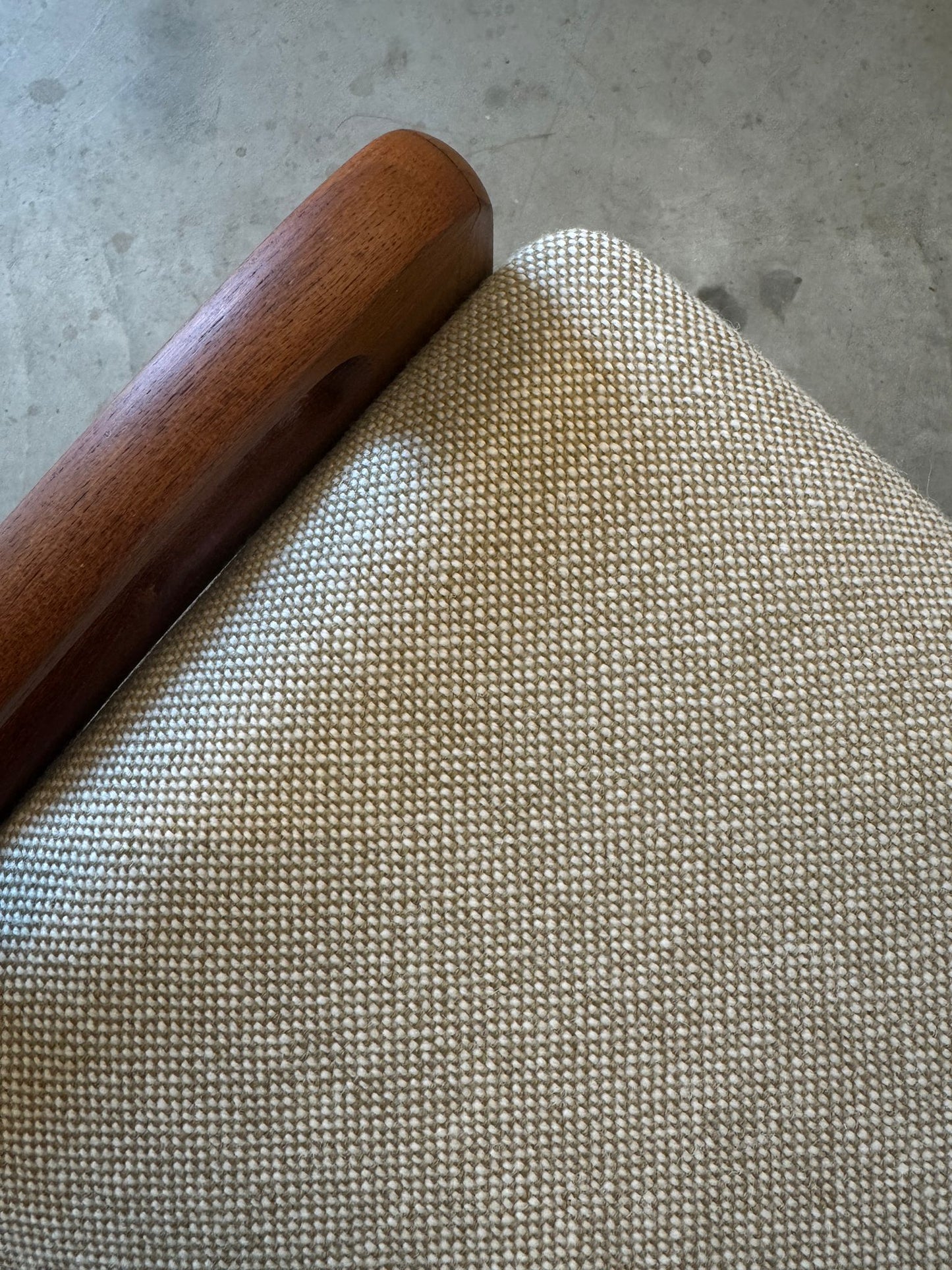 Danish Teak & Fabric Piano Bench / Vanity Stool - #A1775