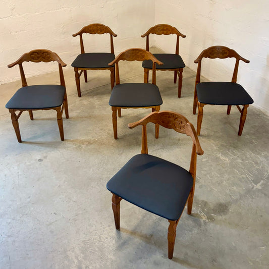 E.G. Møbler Set of 6 Oak Dining Chairs Designed by Henning Kjærnulf - #A1779
