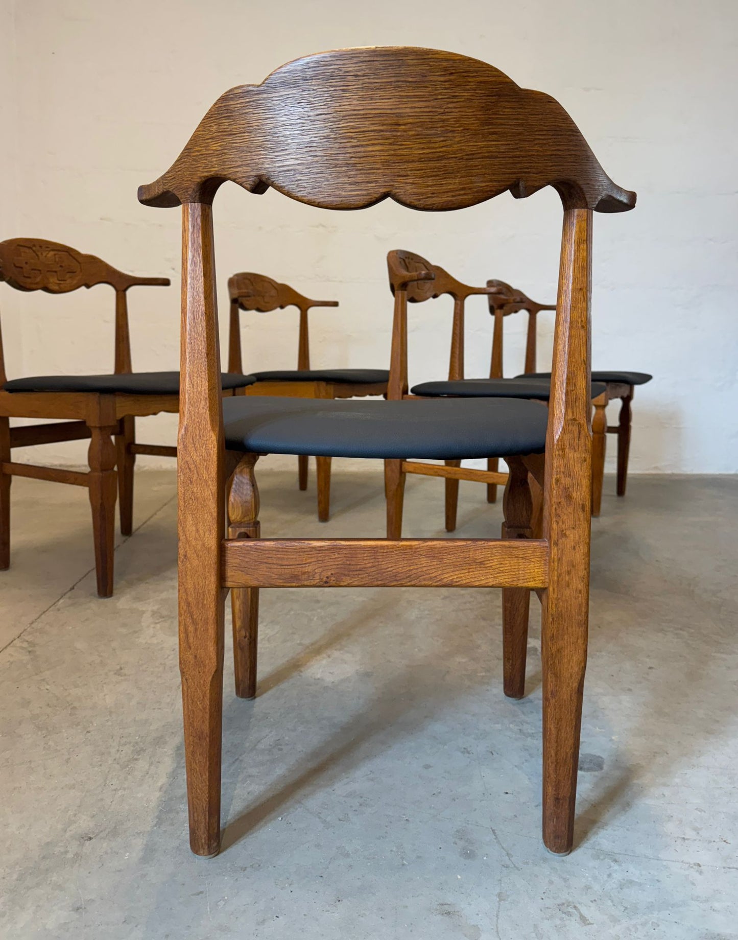 E.G. Møbler Set of 6 Oak Dining Chairs Designed by Henning Kjærnulf - #A1779