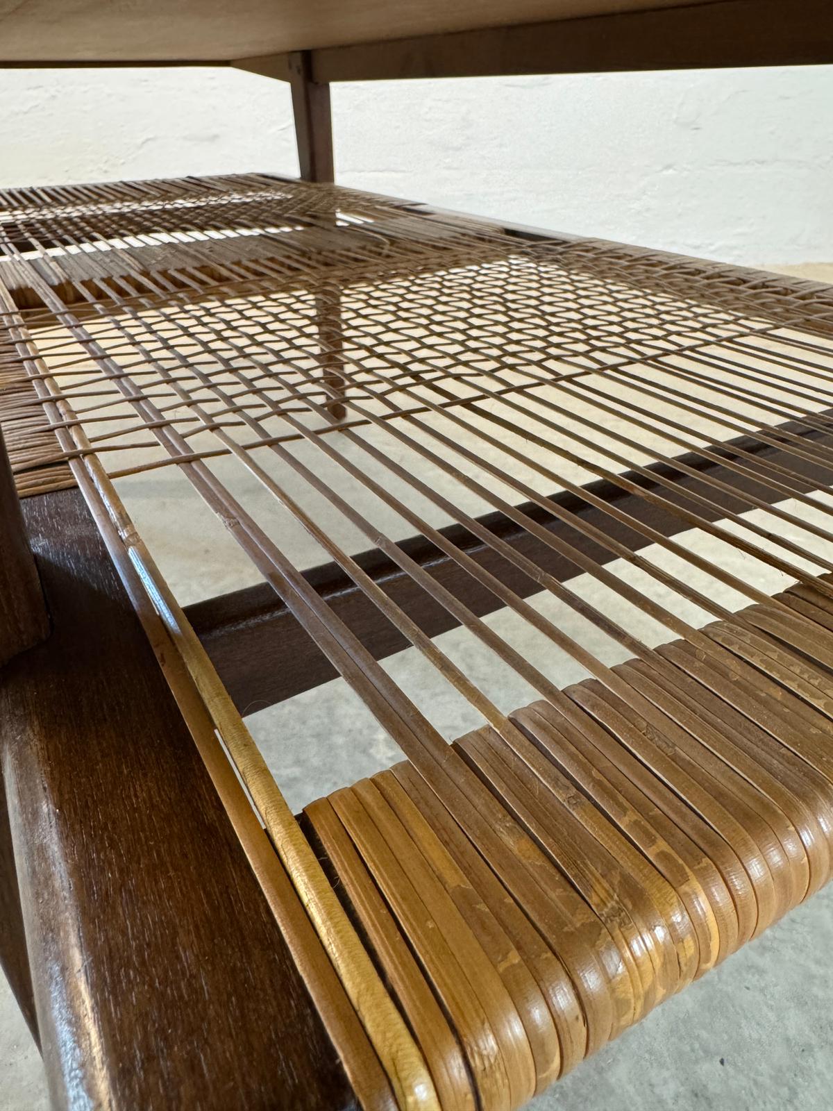 Danish Teak Coffee Table with Woven Lower Shelf - #A1762