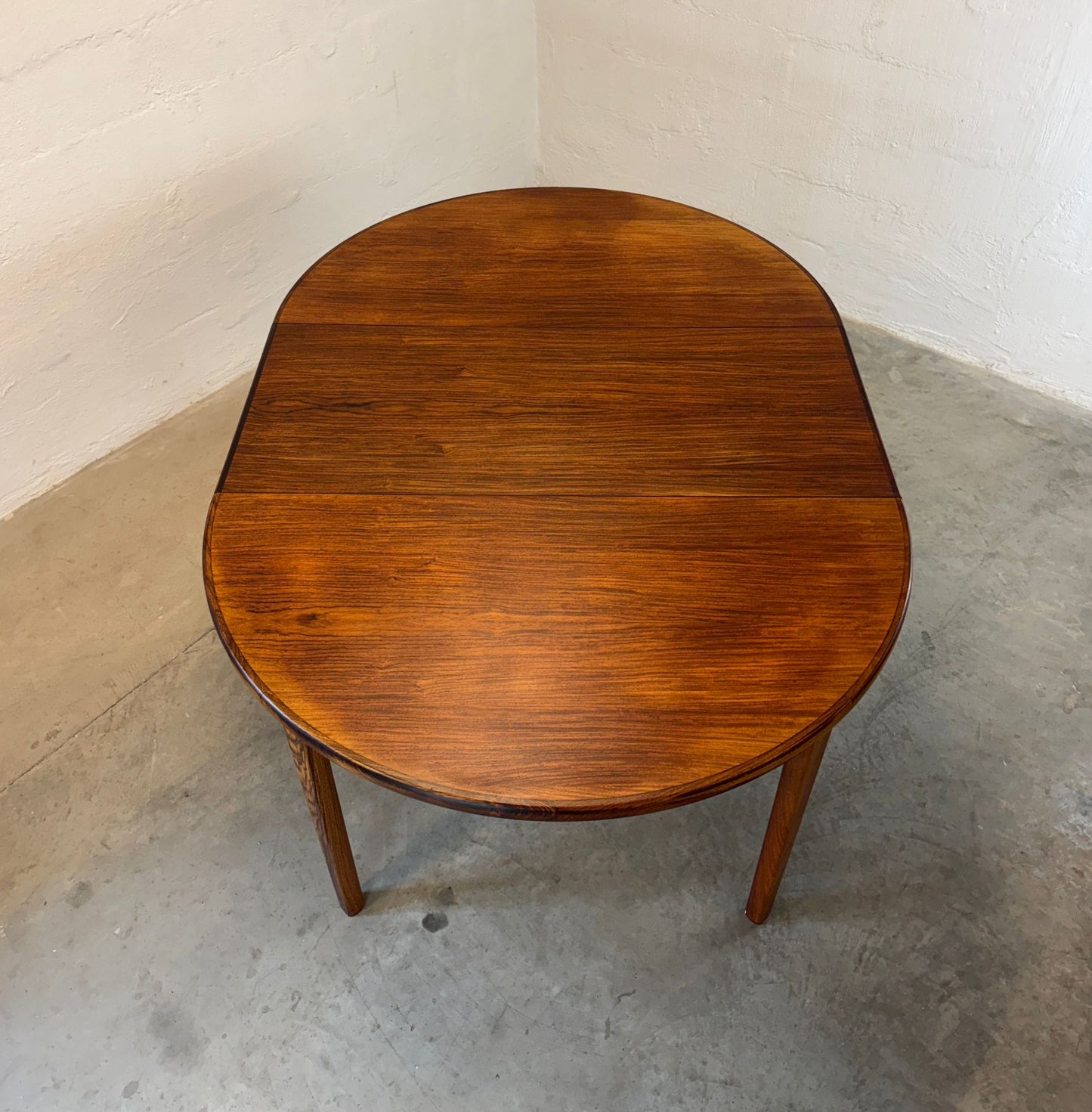 Danish Rosewood Round Dining Table with 1 Leaf - #A1780