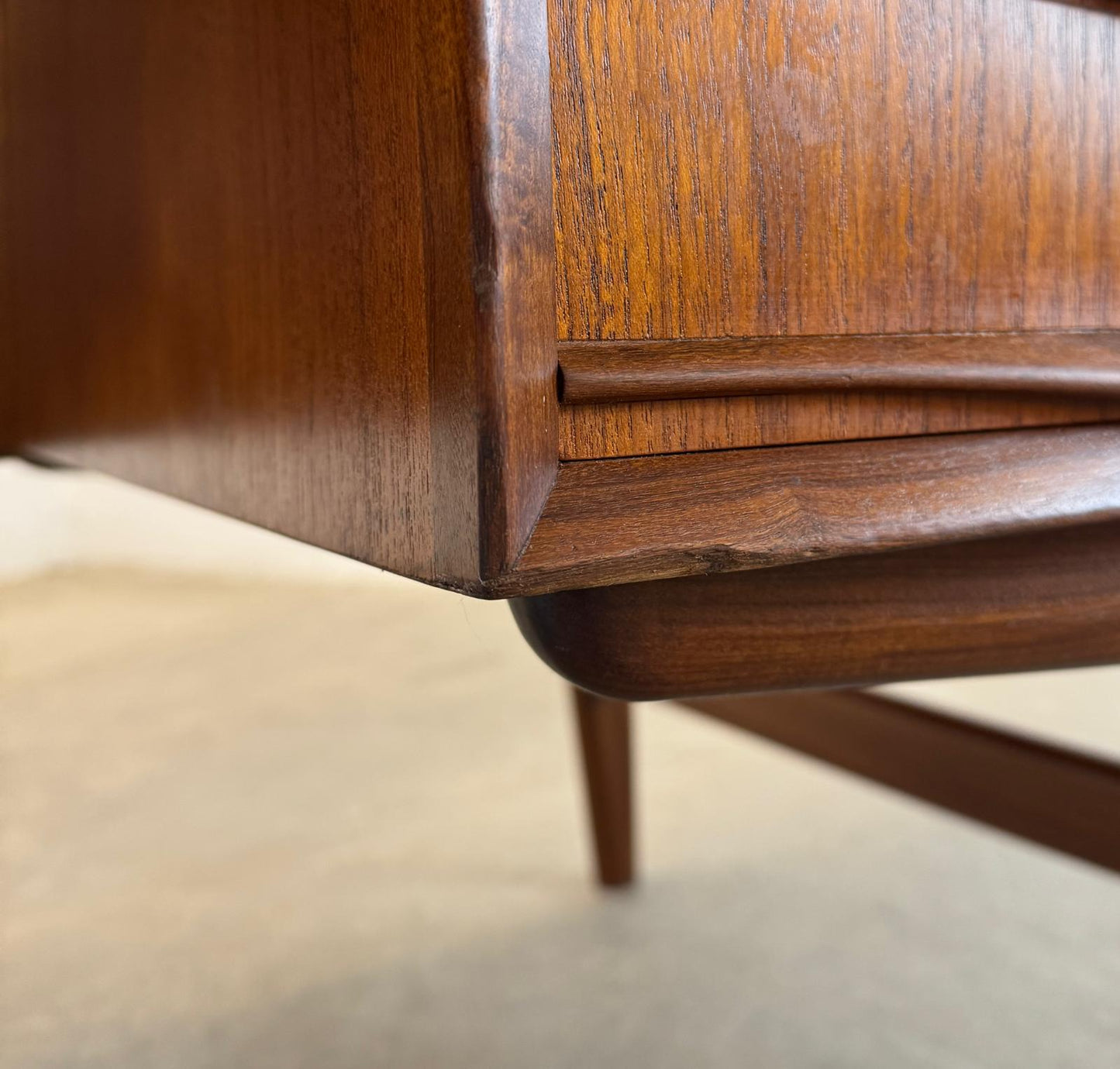 Danish Teak Desk with Floating Top and Rear Storage - #A1783