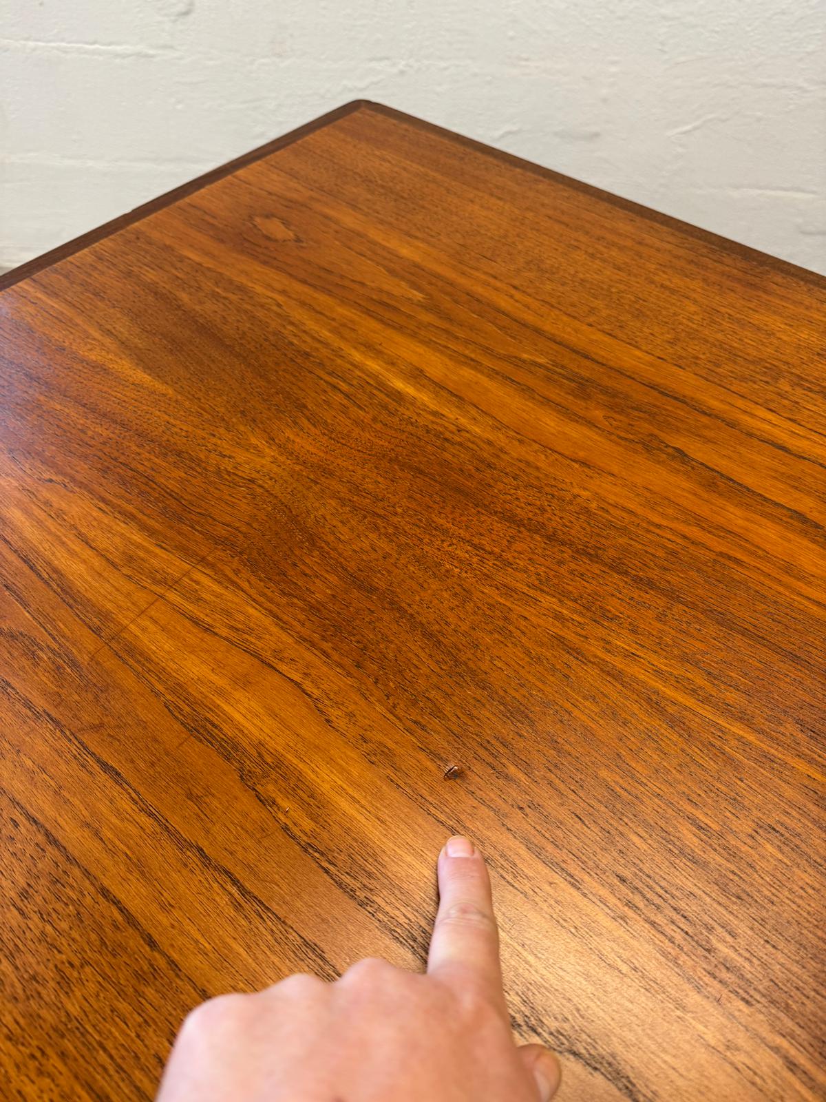 Danish Teak Desk with Floating Top and Rear Storage - #A1783