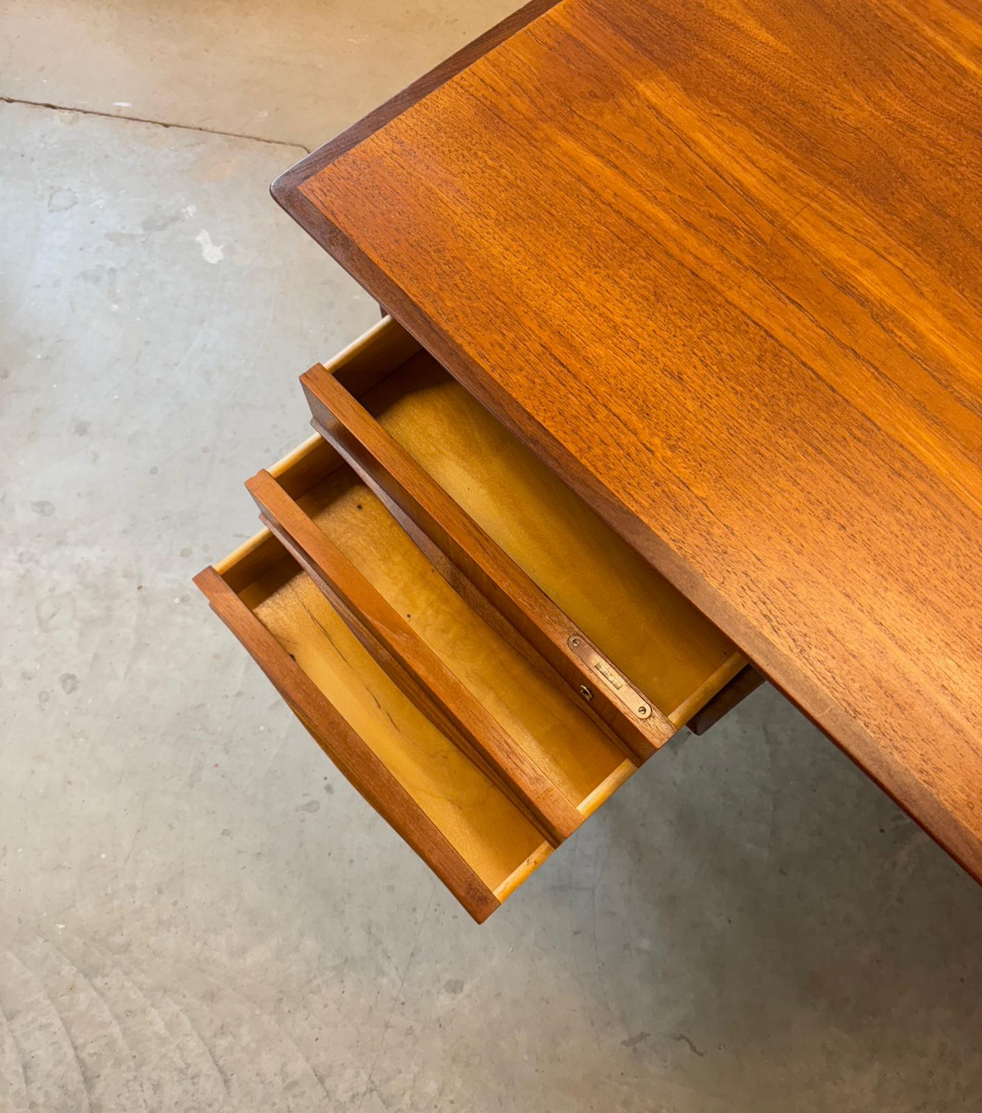 Danish Teak Desk with Floating Top and Rear Storage - #A1783