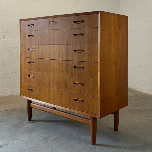 Danish Teak Bow Front Dresser - #A2103