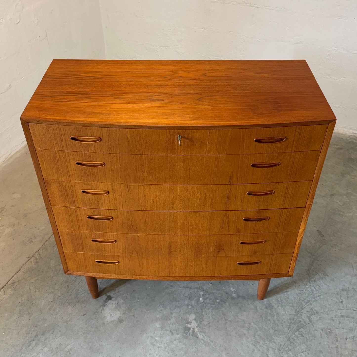 Danish Teak Bow Front Dresser - #A2103