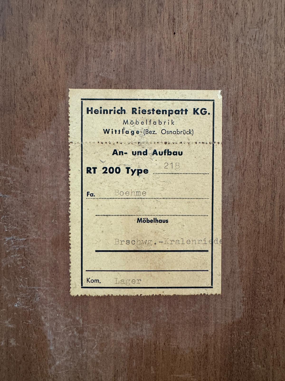 RT Möbel Highboard / Tall Sideboard Designed by Heinrich Riesenpatt - #A2104