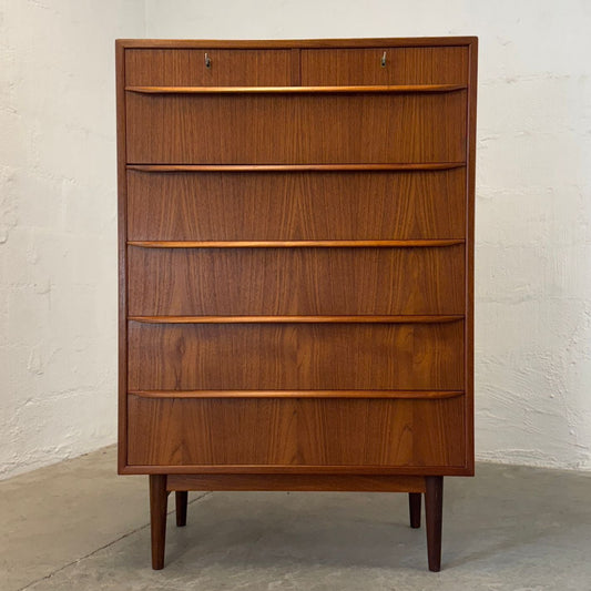 Danish Teak 7 Drawer Dresser - #A2108