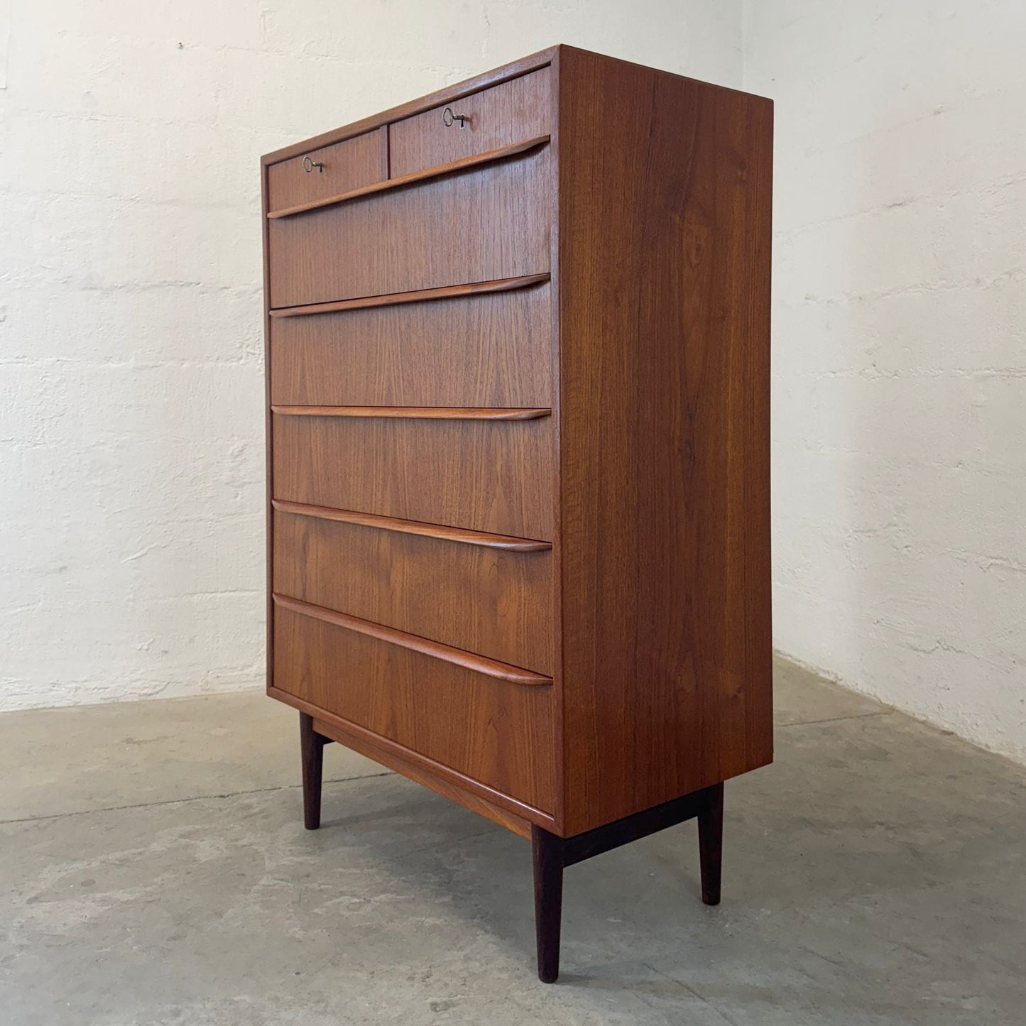 Danish Teak 7 Drawer Dresser - #A2108