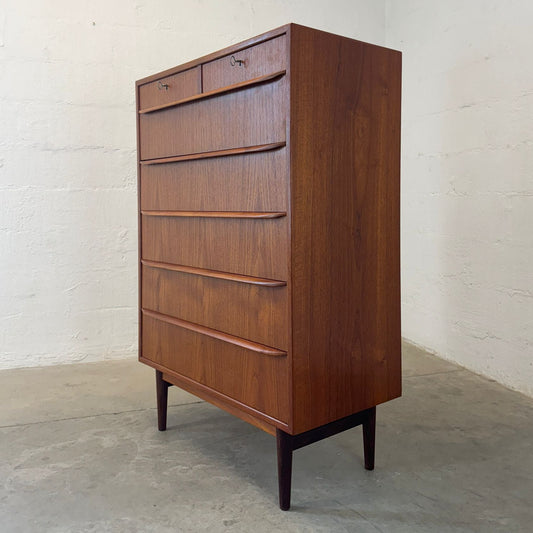 Danish Teak 7 Drawer Dresser - #A2108