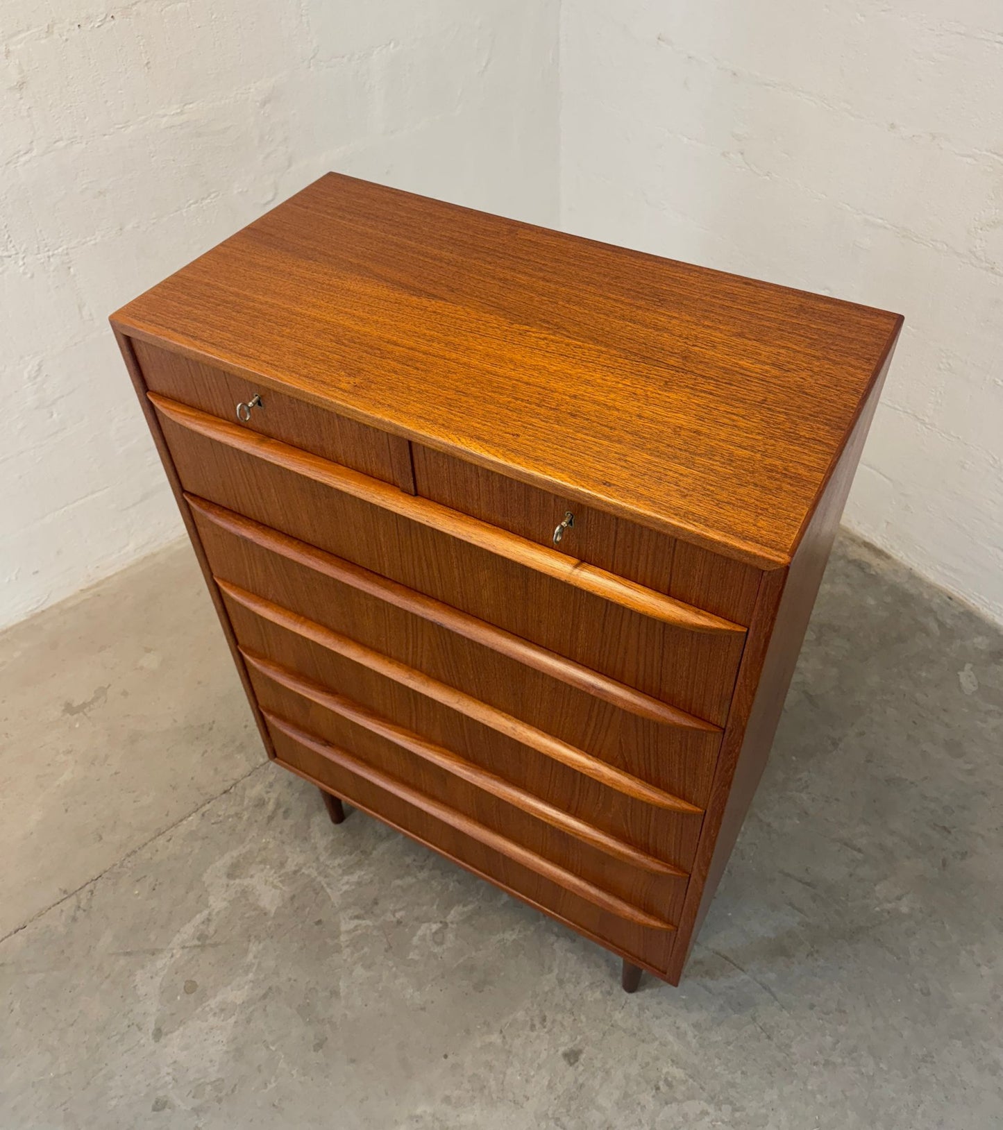 Danish Teak 7 Drawer Dresser - #A2108