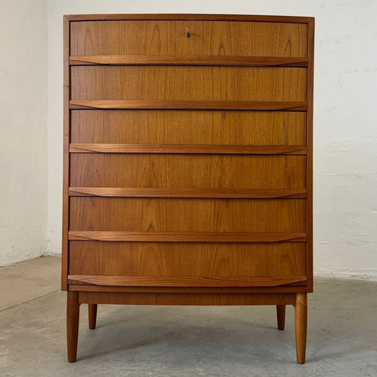 Danish Teak Bow Front Dresser - #A2111