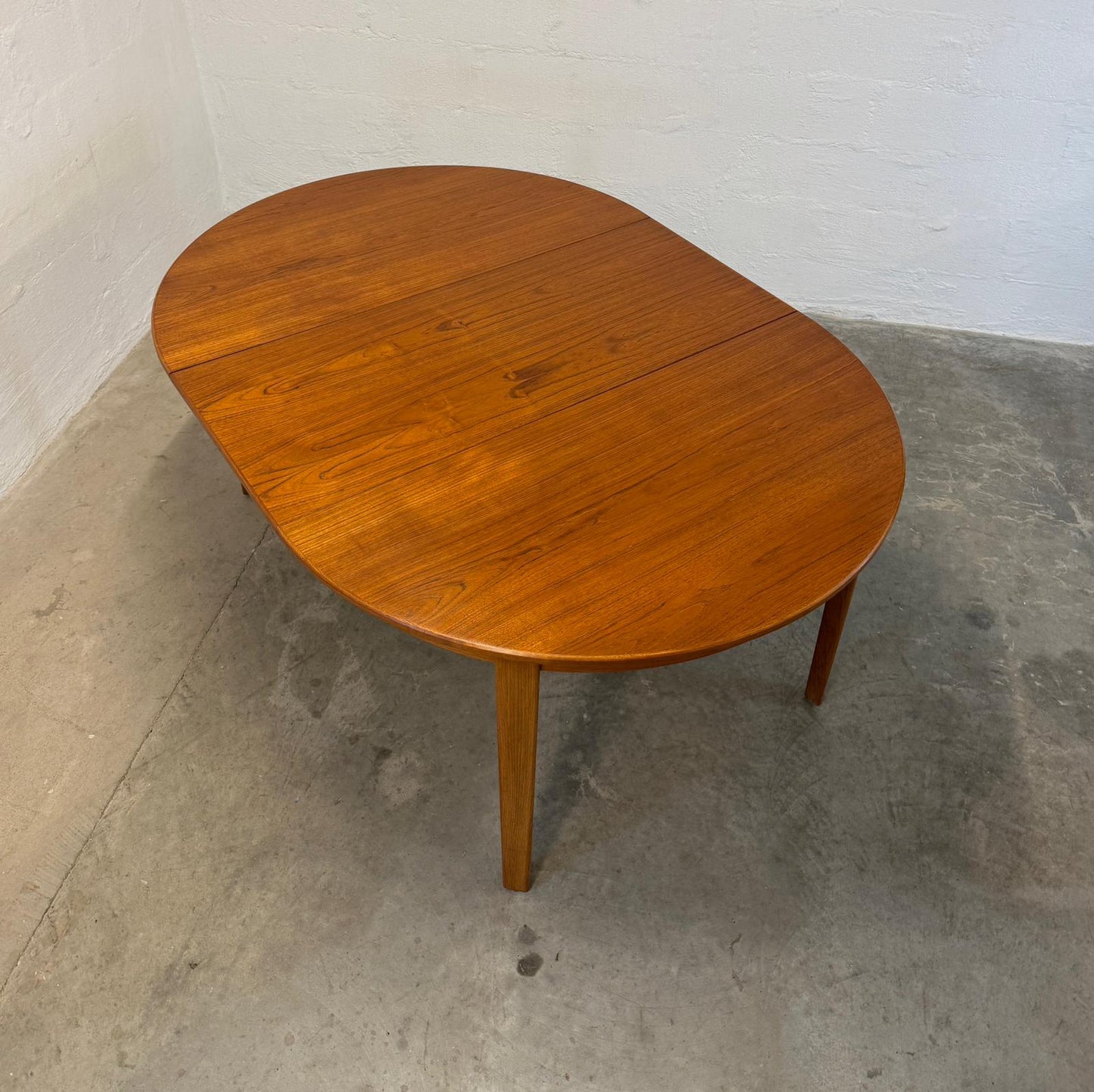 Danish Round Teak Dining Table with 6 Leaves Designed by Henning Kjaernulf - #A2114