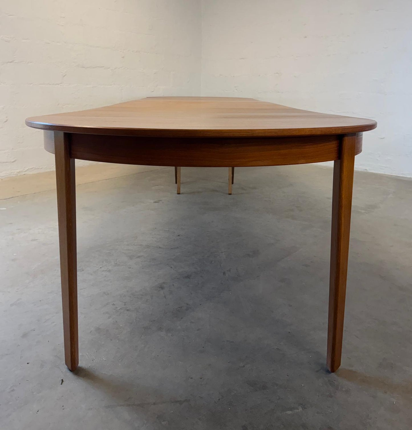Danish Round Teak Dining Table with 6 Leaves Designed by Henning Kjaernulf - #A2114