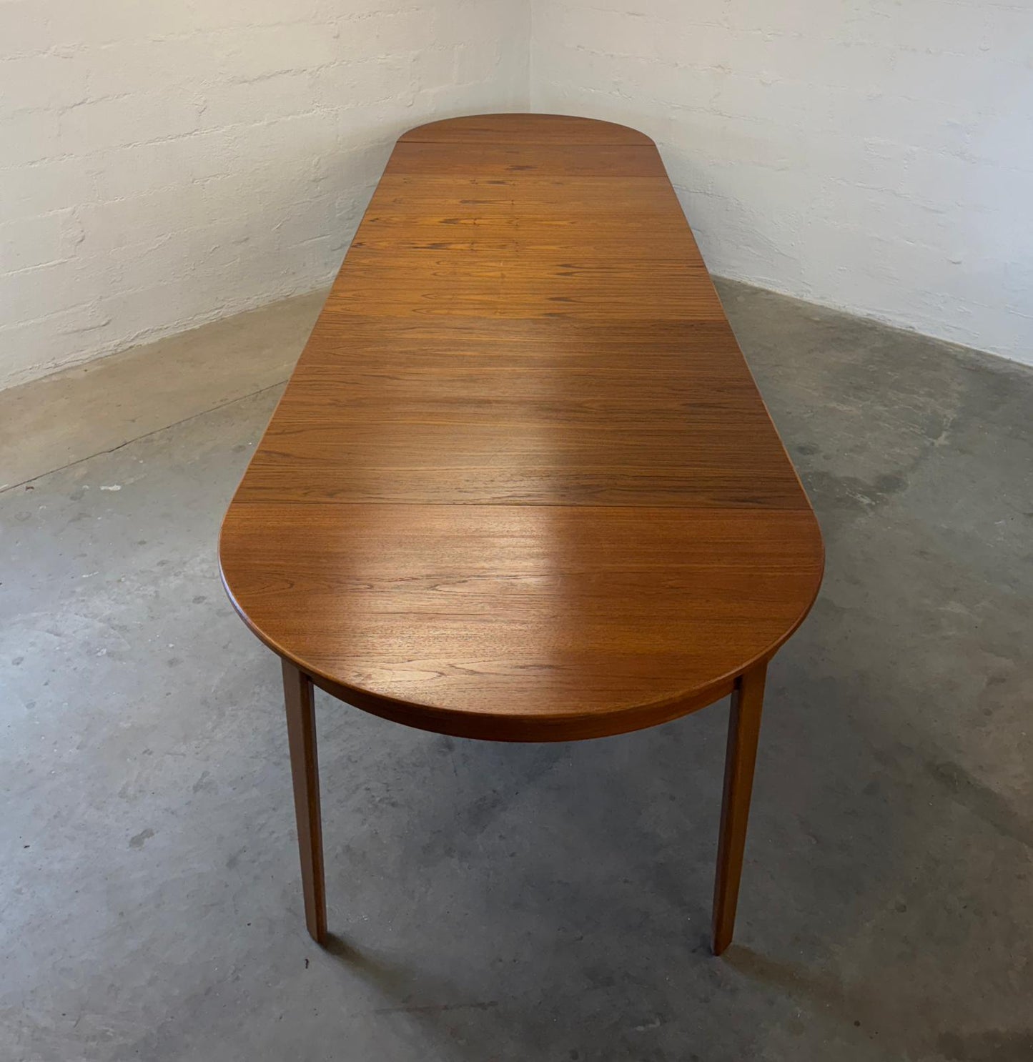 Danish Round Teak Dining Table with 6 Leaves Designed by Henning Kjaernulf - #A2114