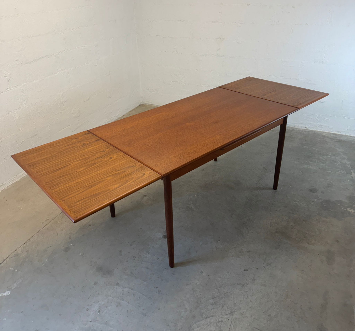 Danish Teak Draw Leaf Dining Table - #A2115