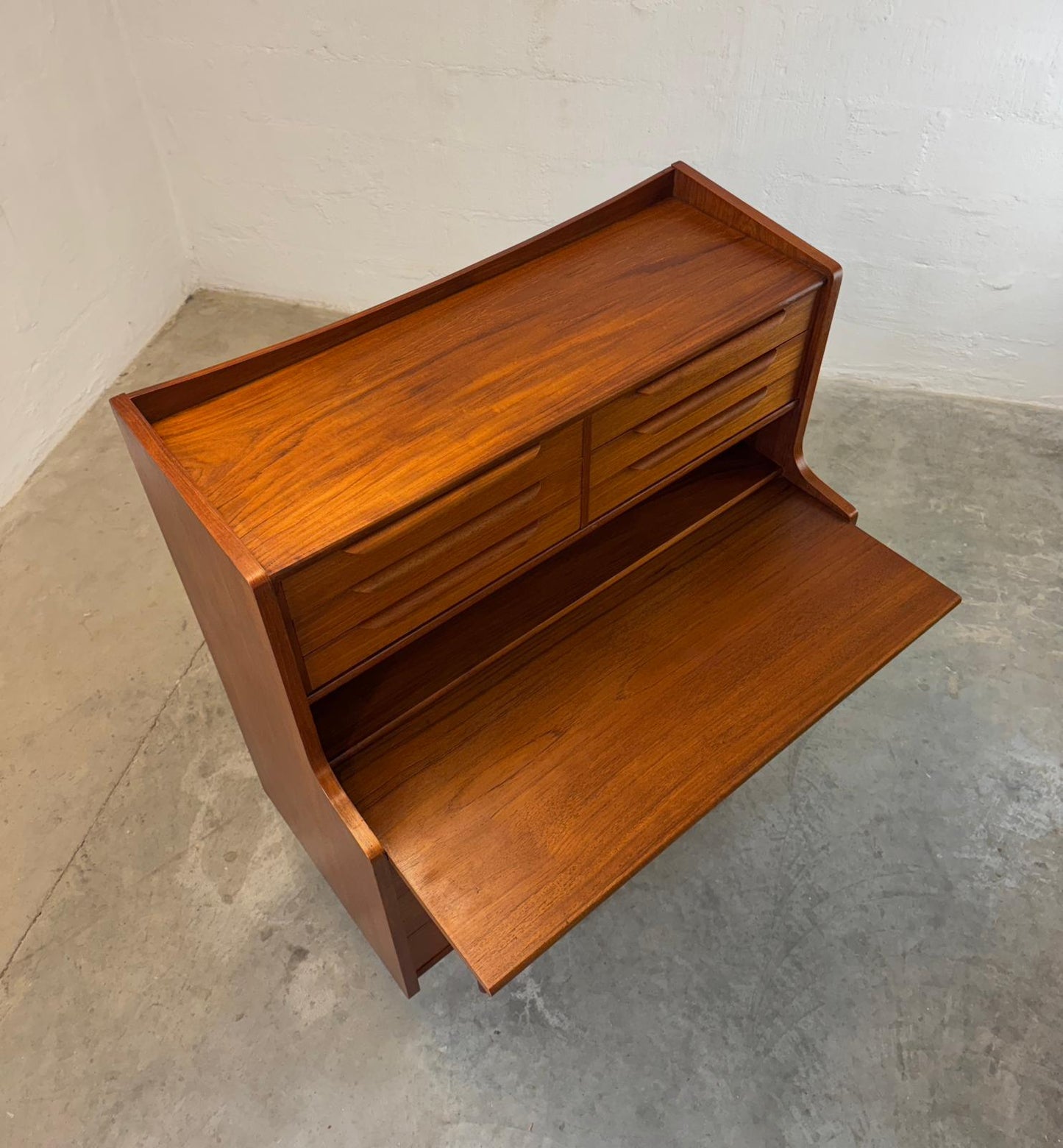 Danish Teak Secretary Desk - #A2117