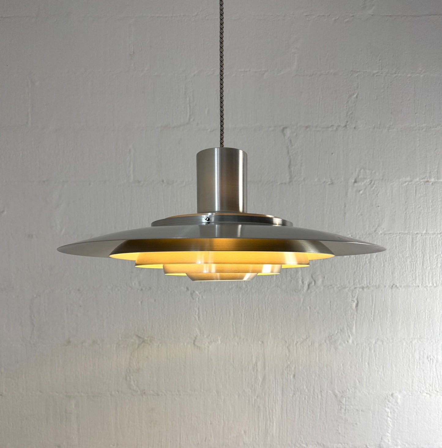 Nordisk Solar Compagni Model P376 Aluminum Pendant Lamp Designed by Preben Fabricius & Jørgen Kastholm - #A2127