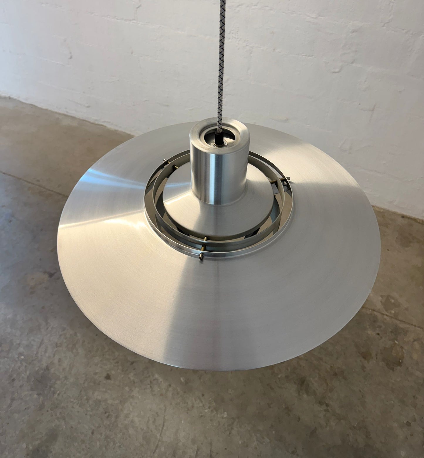 Nordisk Solar Compagni Model P376 Aluminum Pendant Lamp Designed by Preben Fabricius & Jørgen Kastholm - #A2127