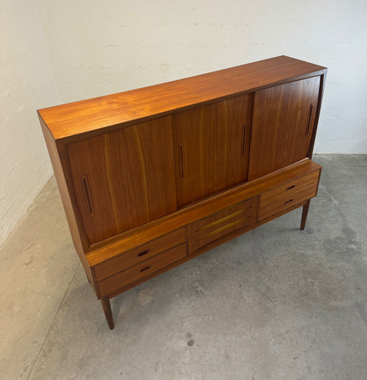 Danish Tall Sideboard / Highboard with Bow Front Drawers in the style of Arne Vodder - #A2130