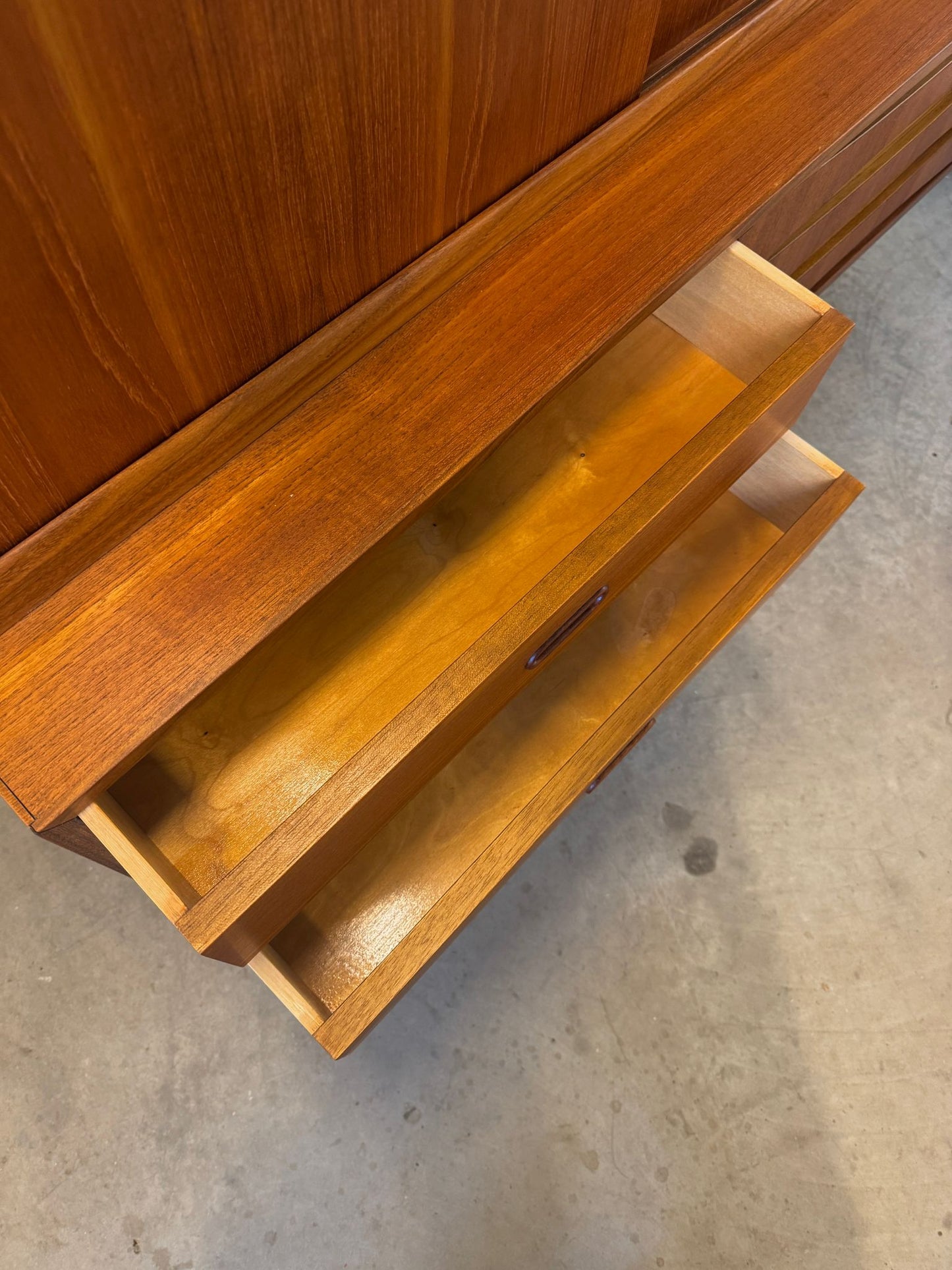 Danish Tall Sideboard / Highboard with Bow Front Drawers in the style of Arne Vodder - #A2130