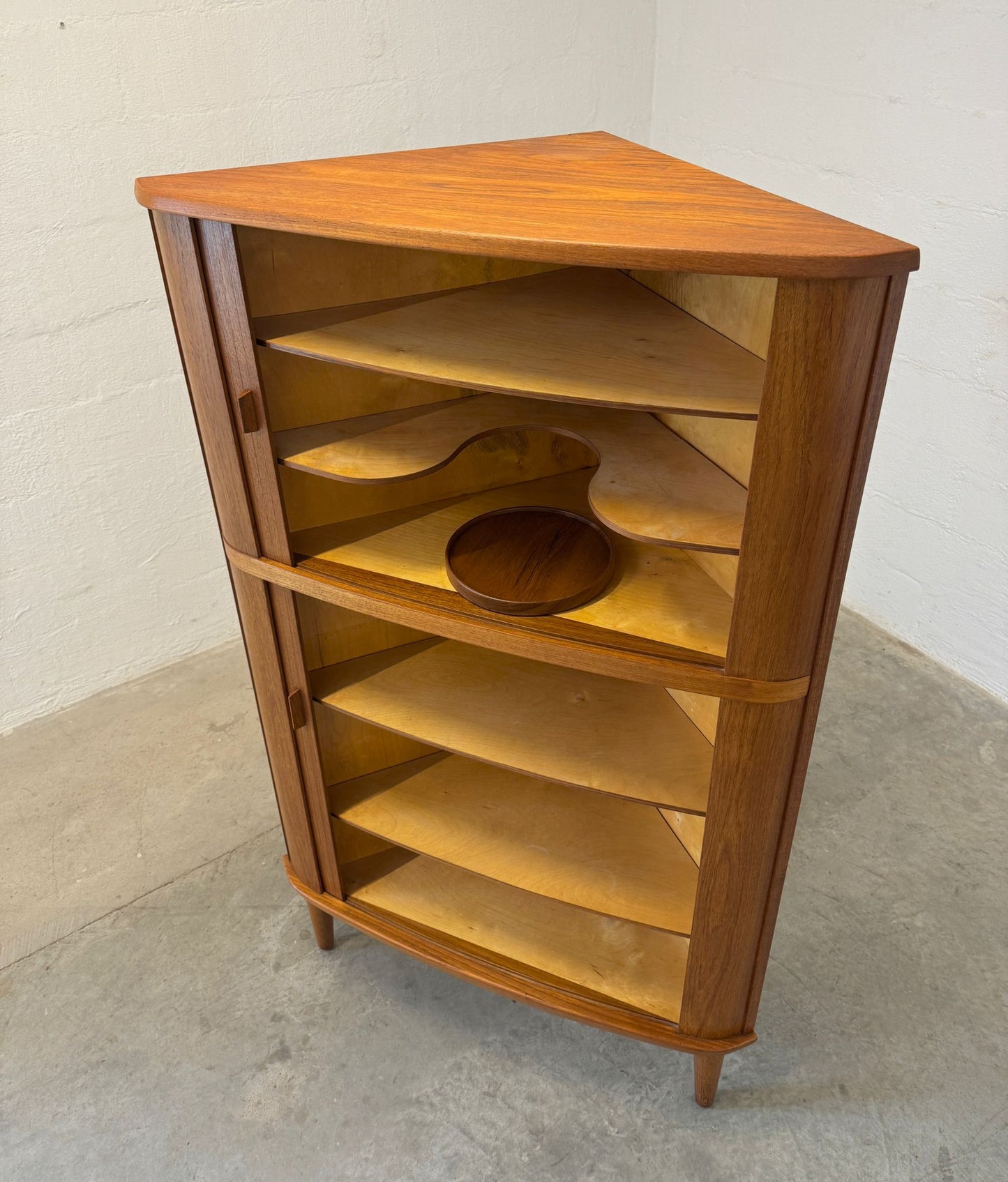 Skovmand & Andersen Model 3 Teak Corner Cabinet w/ Bar Cabinet Designed by Arne Hovmand Olsen - #A2131