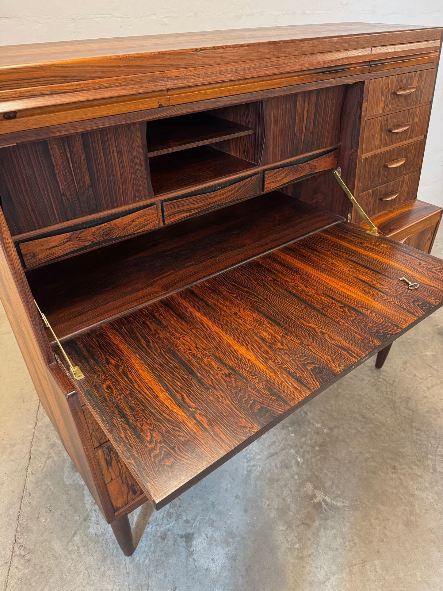 Klim Møbelfabrik Rosewood Secretary Desk Designed by Erling Torvits  - #A2137