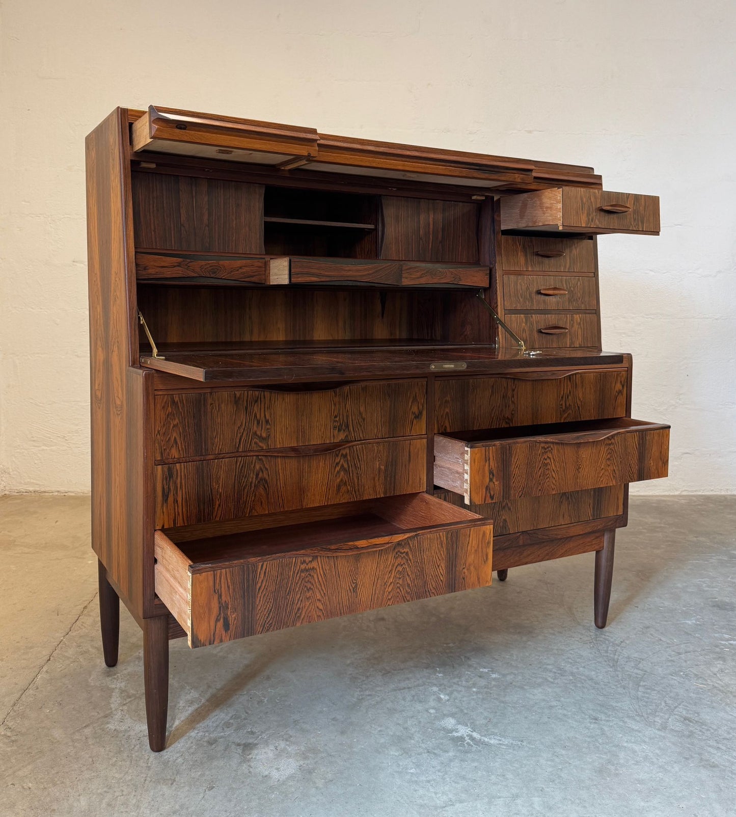 Klim Møbelfabrik Rosewood Secretary Desk Designed by Erling Torvits  - #A2137
