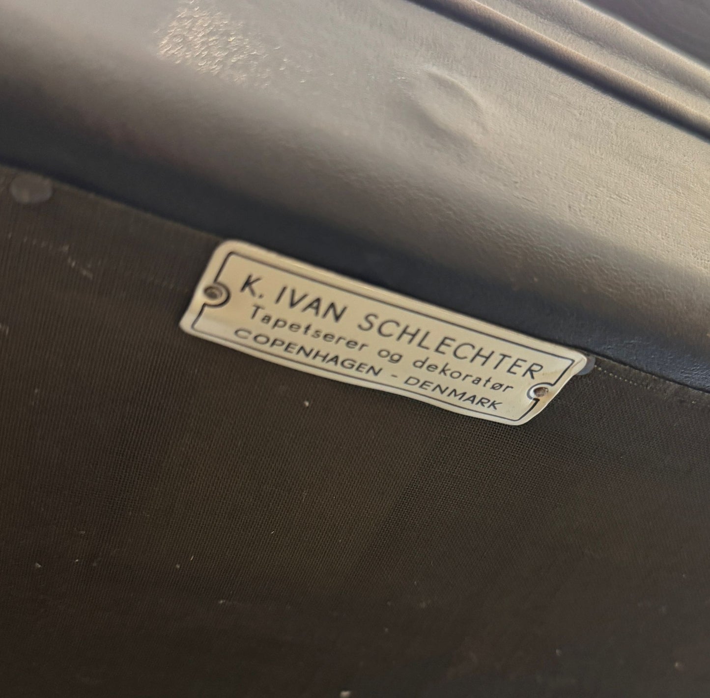 Ivan Schlechter Leather Model AV 53 Loveseat & Chair Designed by Arne Vodder - #A2138