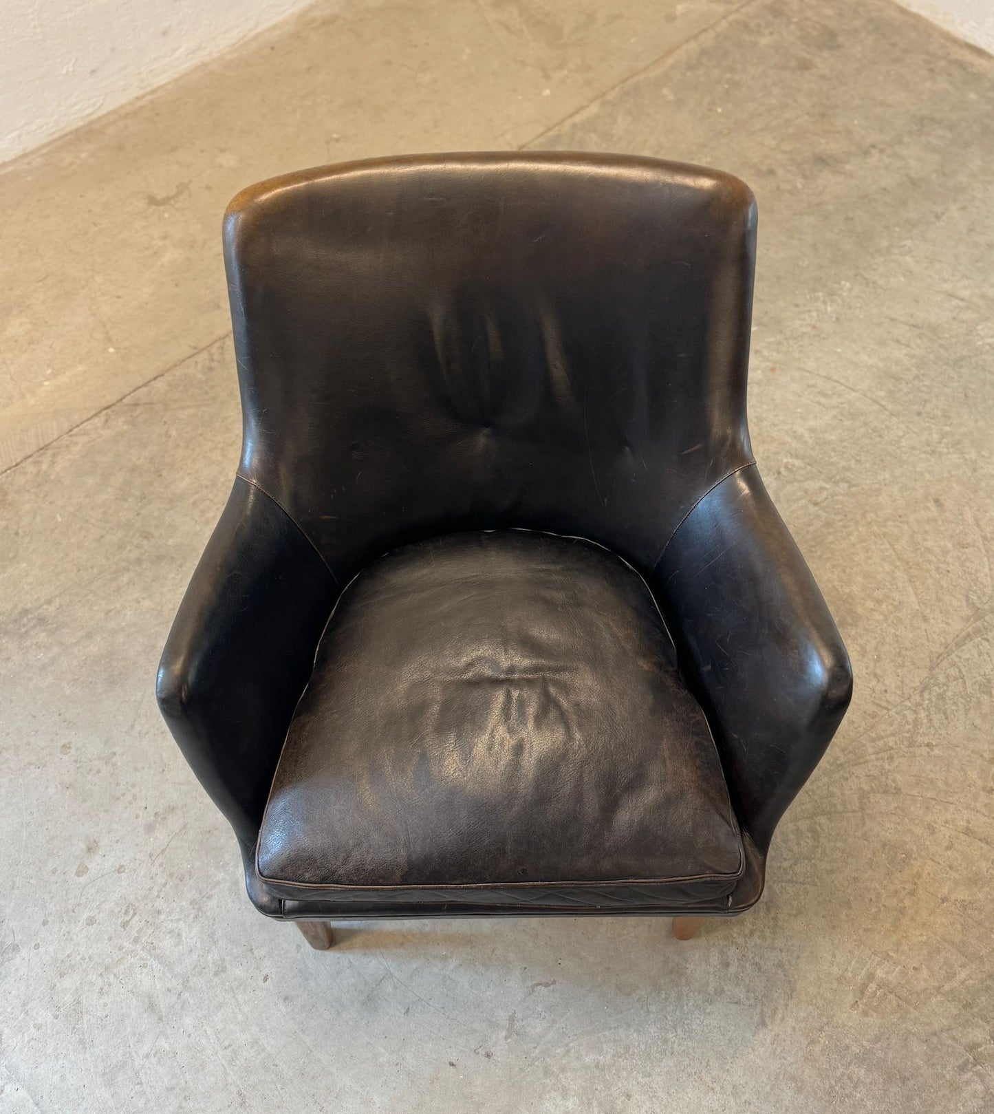 Ivan Schlechter Leather Model AV 53 Loveseat & Chair Designed by Arne Vodder - #A2138