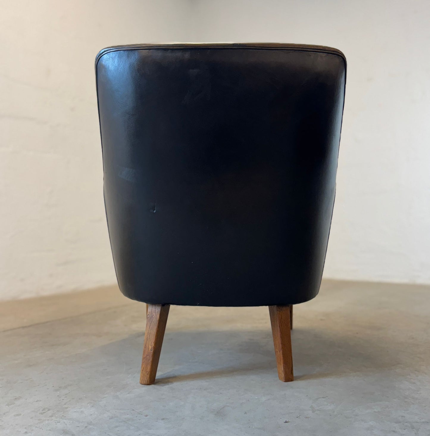 Ivan Schlechter Leather Model AV 53 Loveseat & Chair Designed by Arne Vodder - #A2138