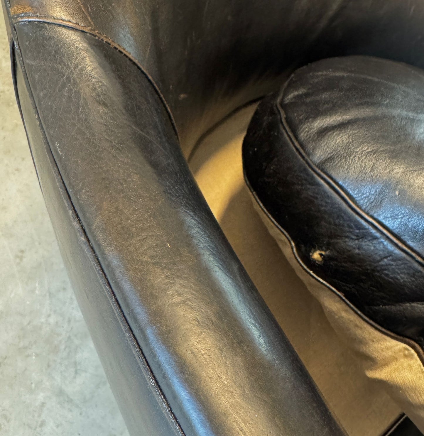 Ivan Schlechter Leather Model AV 53 Loveseat & Chair Designed by Arne Vodder - #A2138