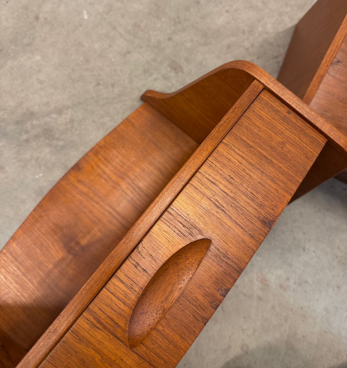 Danish Teak Pair of Wall-Mounted Nightstands - #A2143