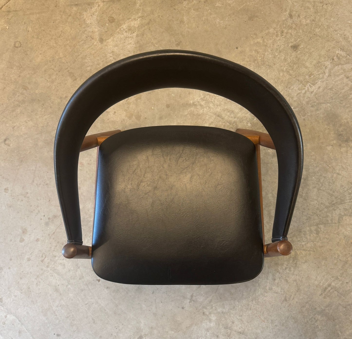 Danish Teak & Faux Leather Armchair - #A2147