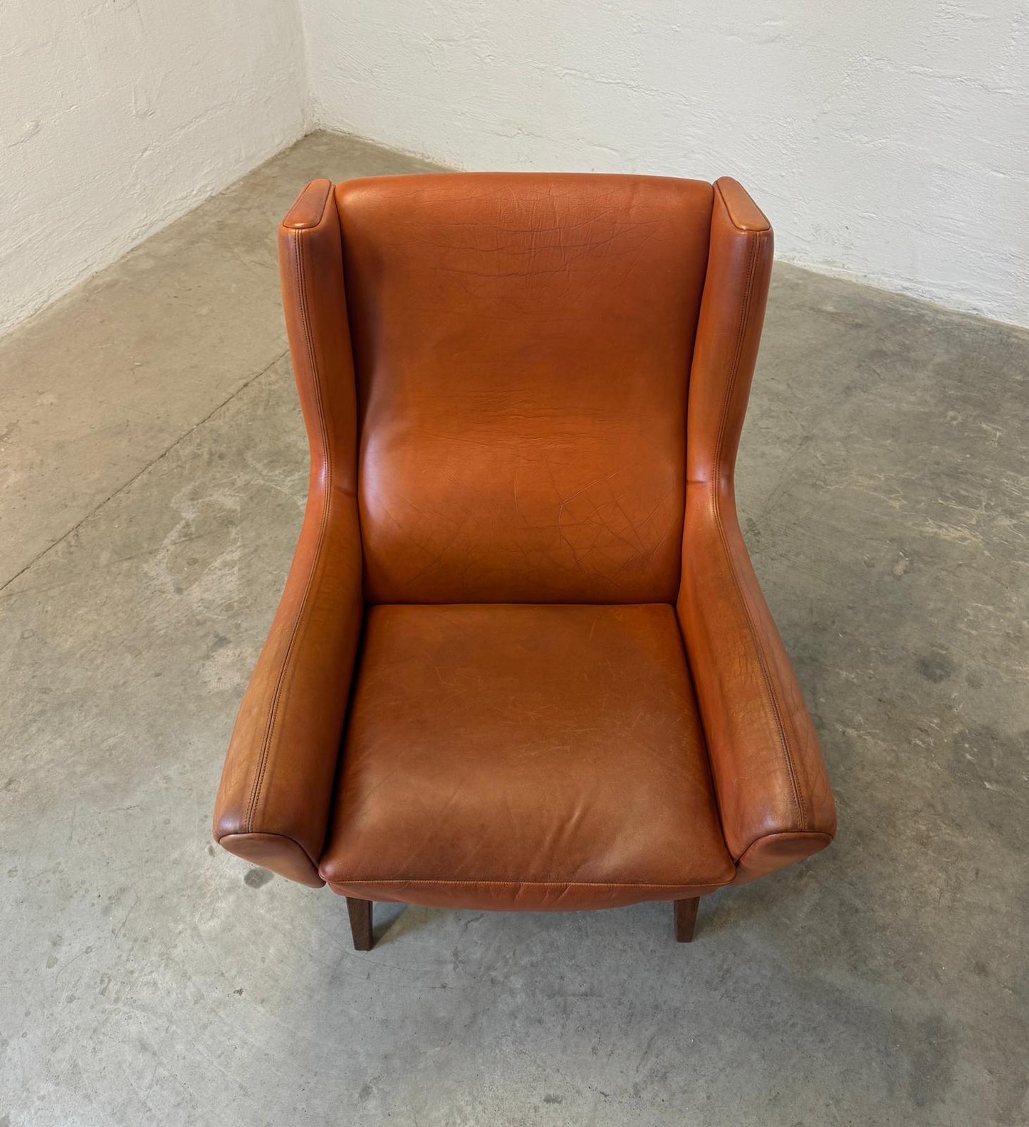 Søren Willadsen Leather & Rosewood Model No.110 Armchair Designed by Illum Wikkelsø - #A2149